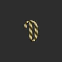 Alphabet Initials logo TD, DT, T and D vector
