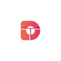 Alphabet Initials logo TD, DT, T and D vector