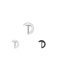 Alphabet Initials logo TD, DT, T and D vector