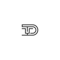 Alphabet Initials logo TD, DT, T and D vector