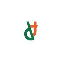 alfabeto iniciales logo td, dt, t y re vector