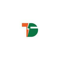 alfabeto iniciales logo td, dt, t y re vector