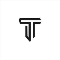 Initial letter t logo or tt logo vector design template