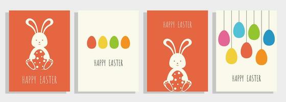 Happy Easter greeting cards collection. vector