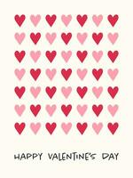 Valentine's day greeting card. Simple design with hand drawn heart. vector