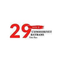 Turquía independencia día. 29 ekim cumhuriyet Bayrami kutlu olsu. Traducción contento 29 octubre república día vector