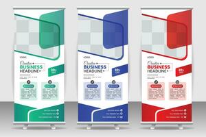Corporate roll up banner or rack card design template vector