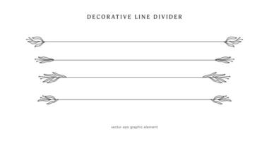 aesthetic floral line divider for text layout separator decoration element vector