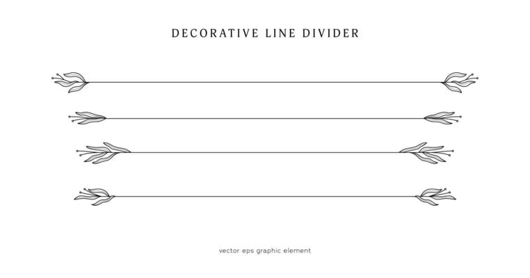 aesthetic floral line divider for text layout separator decoration element