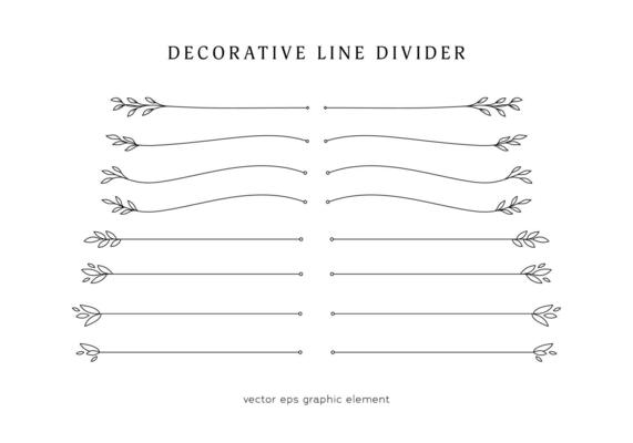 nature leaves line divider for text layout separator decoration vector element set