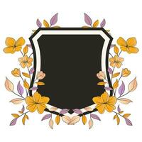 Wedding Crest with flower wreath vector