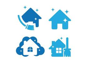 Clean house icon set design template vector