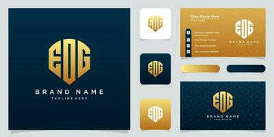 Luxury EOG EDG Monogram Initial Letters Shield Guard Shape Logo Design For Your Brand or Business vector