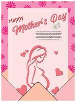 Happy Mother's Day Postcard Design Illustration vector