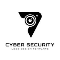 Illustration vector graphic logo design of number 7 shape and CCTV camera. Suitable for cyber security services.