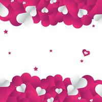 Valentine Background Template With Hearts vector