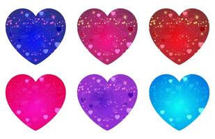 Valentine Dazzling Sparkling Colorful Gradient Hearts vector