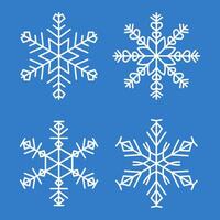 Snowflake winter set of white isolated icon vector