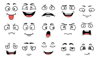 Face expression isolated feelings icons set vector