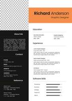 Minimal modern cv template vector