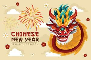 Flat Background For Chinese New Year Festival vector