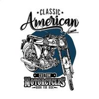 Classic American custom motorcycles, Motorcycle vintage graphic vector