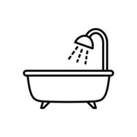 Bathtub Icon Vector Design Template. Editable Stroke
