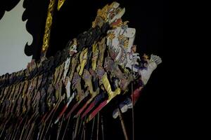 Various of traditional javanese puppet or Wayang Kulit. photo
