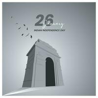 contento república día India. 26 enero.indio república día celebracion saludo tarjeta con texto vector diseño