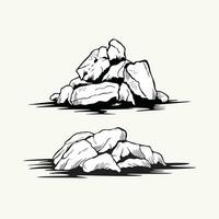 Free vector design groups of rocks and stones boulders