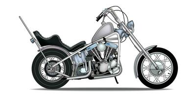 Chopper motorcycle vector illustration with isolated white background for background design.