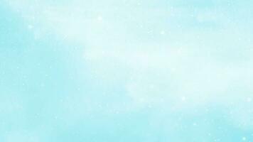 Abstract blue winter watercolor background. Sky pattern with snow vector