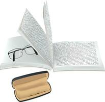 book written with glasses book written with glasses vector