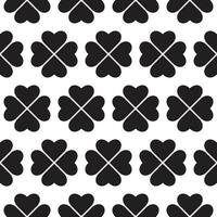Black clover pattern isolated on white background vector