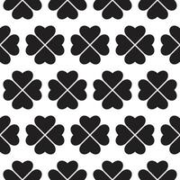 Black clover pattern isolated on white background vector