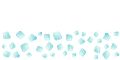 Transparent glass cube shapes in realistic style. vector