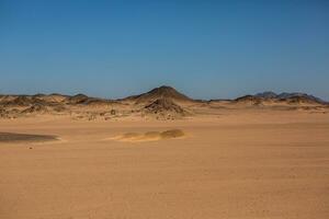 Landscape of sahara desert in Egypt. Conceptual for freedom, enjoying the journey. photo