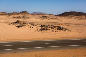 Landscape of sahara desert in Egypt. Conceptual for freedom, enjoying the journey. photo