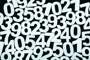 Background or texture of numbers. Finance data concept. Mathematic. Banking or currency. Business and economic growth. photo