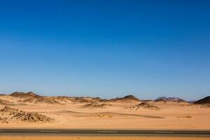 Landscape of sahara desert in Egypt. Conceptual for freedom, enjoying the journey. photo