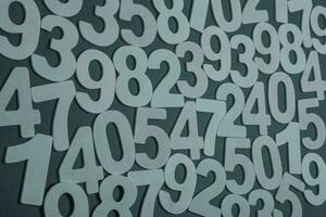 Background of numbers. from zero to nine. Numbers texture. Finance data concept. Matematic. Seamless pattern with numbers. financial crisis concept. Business success. photo