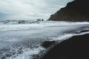 Picturesque landscape with green nature in Iceland photo