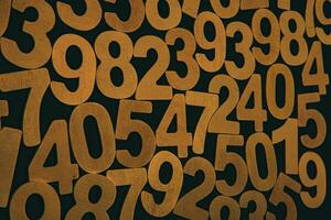 Numbers on a dark background. Seamless pattern. Toned. photo