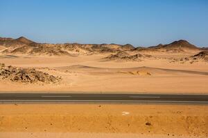 Landscape of sahara desert in Egypt. Conceptual for freedom, enjoying the journey. photo