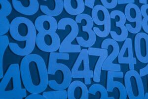 Background of numbers. from zero to nine. Numbers texture. Finance data concept. Matematic. Seamless pattern with numbers. financial crisis concept. Business success. photo