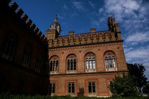 Architecture and streets of the old town. The historic architecture of Chernivtsi, Ukraine. Old city after the rain. photo