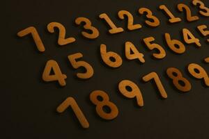 Background or texture of numbers. Finance data concept. Mathematic. Banking or currency. Business and economic growth. photo