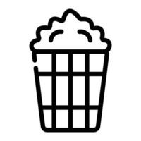 popcorn Line Icon Background White vector