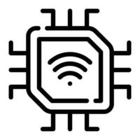 microchip Line Icon Background White vector