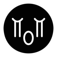 crying Glyph Icon Background White vector